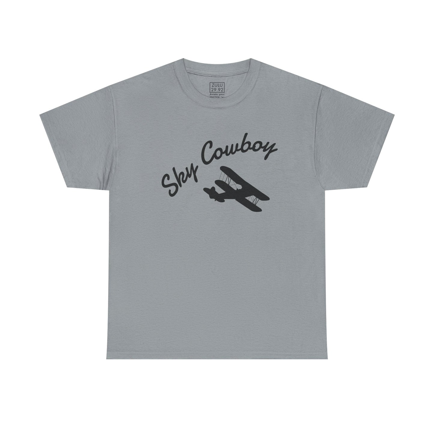 Sky Cowboy Unisex Heavy Cotton Tee | Vintage Pilot Shirt, Gift for Aviators, Casual Wear, Airplane Lover, Sky Themed Apparel