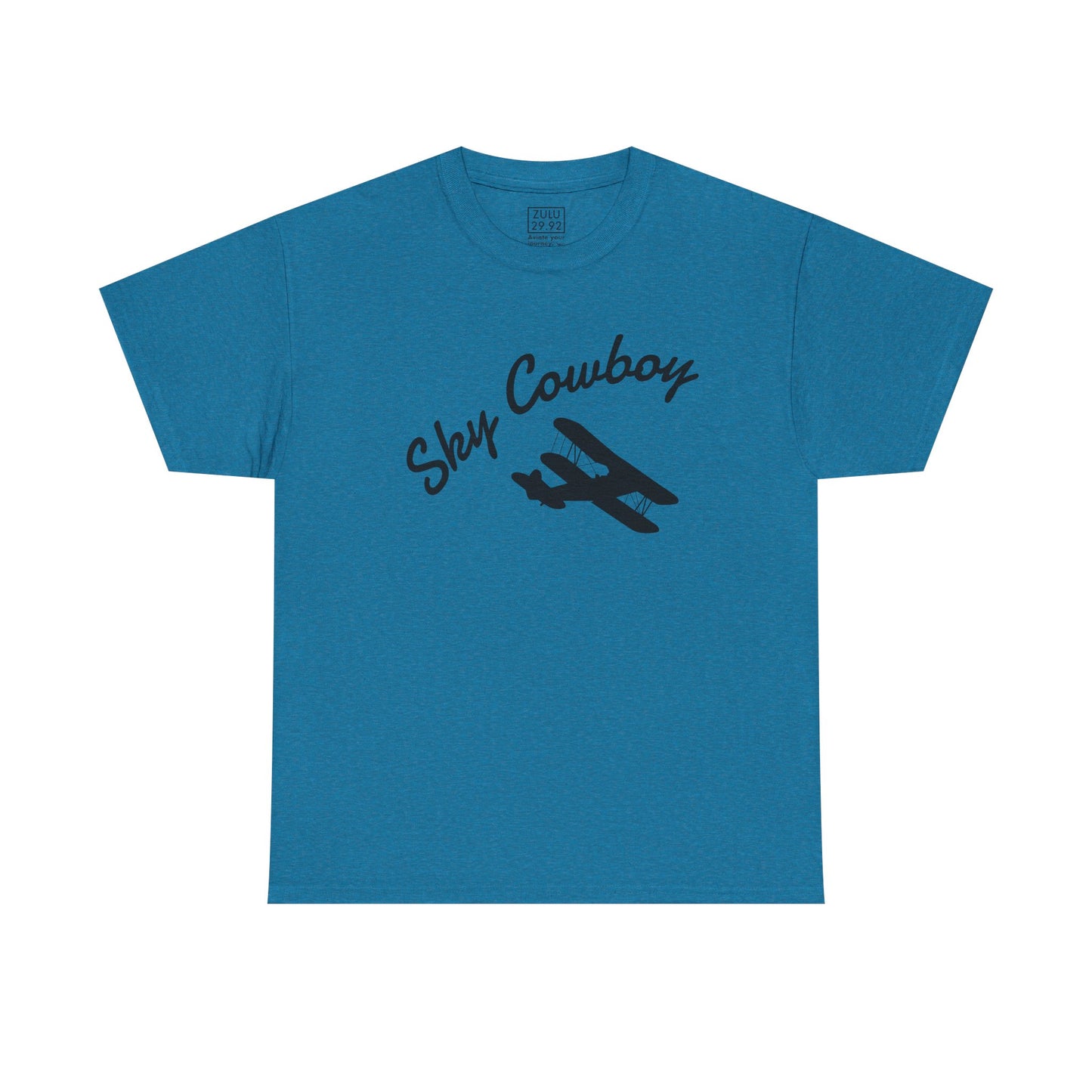 Sky Cowboy Unisex Heavy Cotton Tee | Vintage Pilot Shirt, Gift for Aviators, Casual Wear, Airplane Lover, Sky Themed Apparel