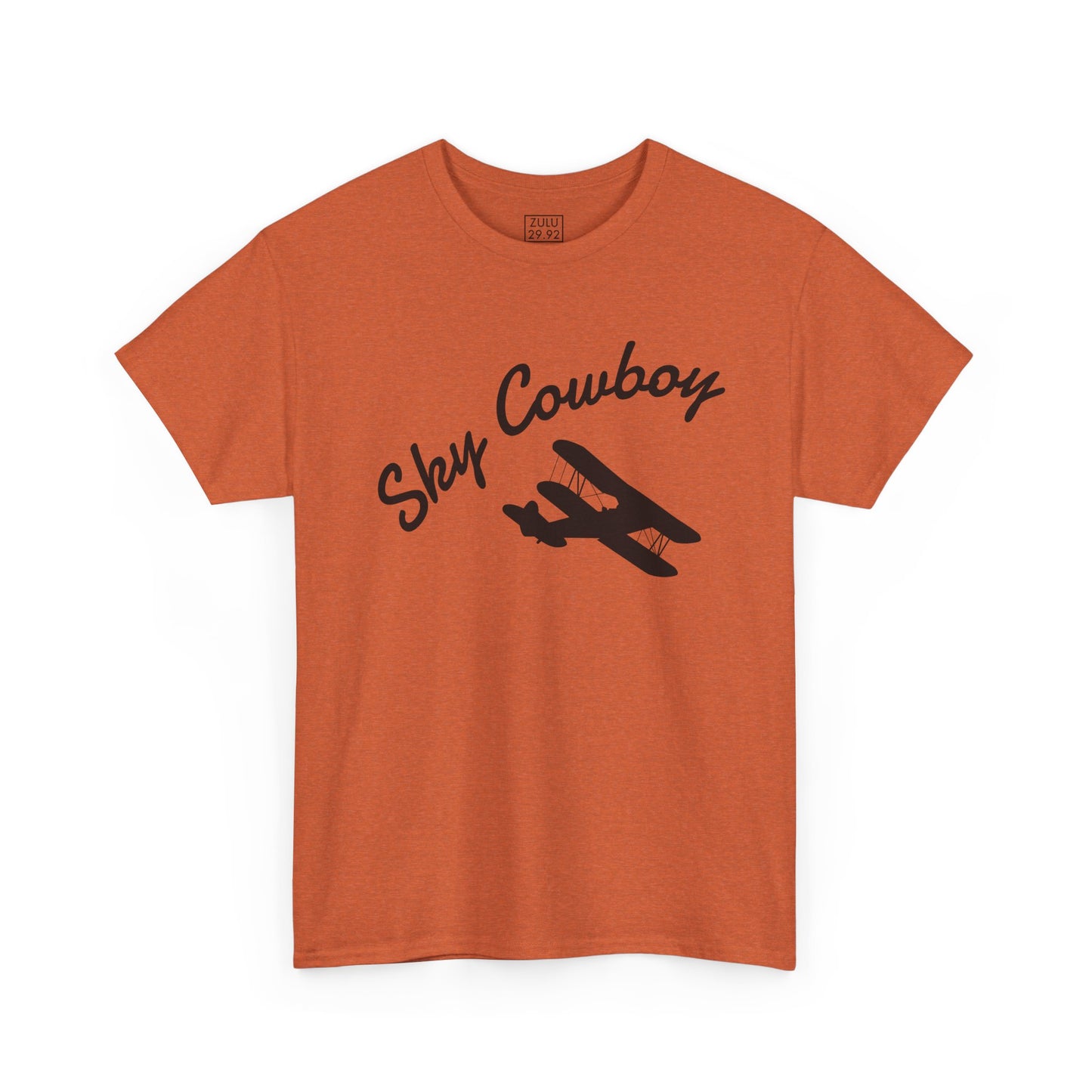 Sky Cowboy Unisex Heavy Cotton Tee | Vintage Pilot Shirt, Gift for Aviators, Casual Wear, Airplane Lover, Sky Themed Apparel