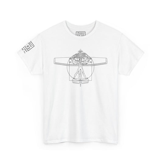 Vetruvian Pilot - Unisex Heavy Cotton Tee - Aeroplane Design