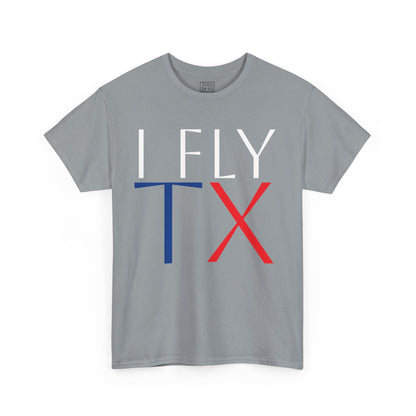 Texas Pride “I Fly TX” Graphic Tee, I Fly TX, Unisex Cotton Shirt for Pilots, Cute Gift, Casual Style, Fun Texas Apparel