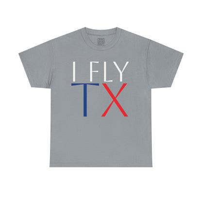 Texas Pride “I Fly TX” Graphic Tee, I Fly TX, Unisex Cotton Shirt for Pilots, Cute Gift, Casual Style, Fun Texas Apparel