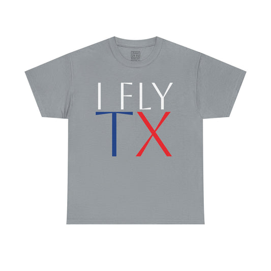 Texas Pride “I Fly TX” Graphic Tee, I Fly TX, Unisex Cotton Shirt for Pilots, Cute Gift, Casual Style, Fun Texas Apparel