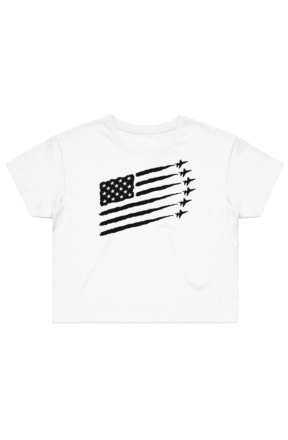 "American Flag" Jet Fighter - Street Crop Tee