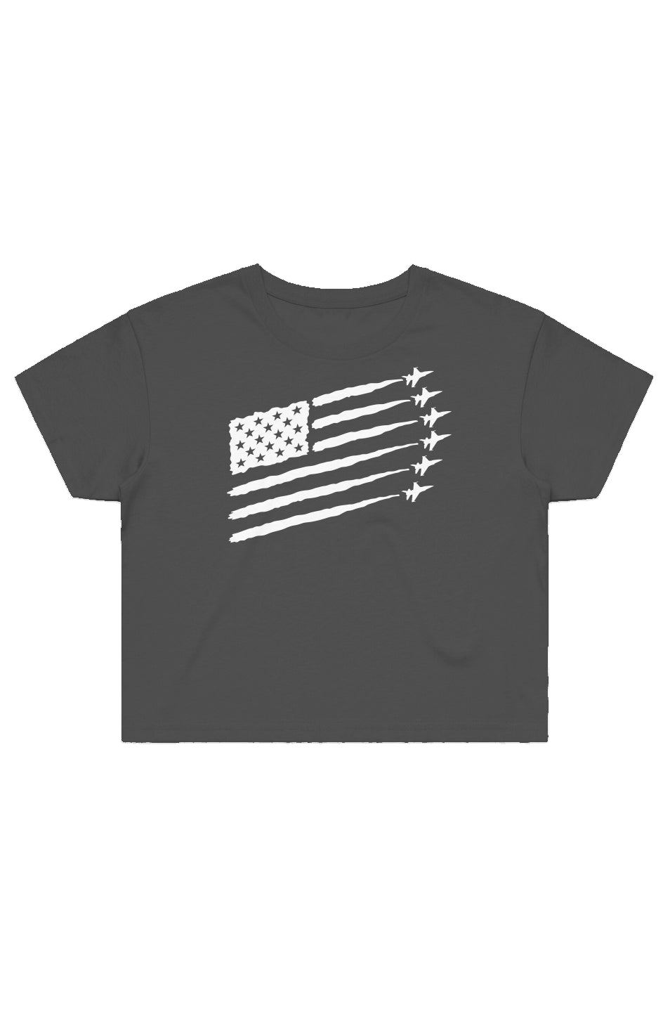 "American Flag" Jet Fighter - Street Crop Tee