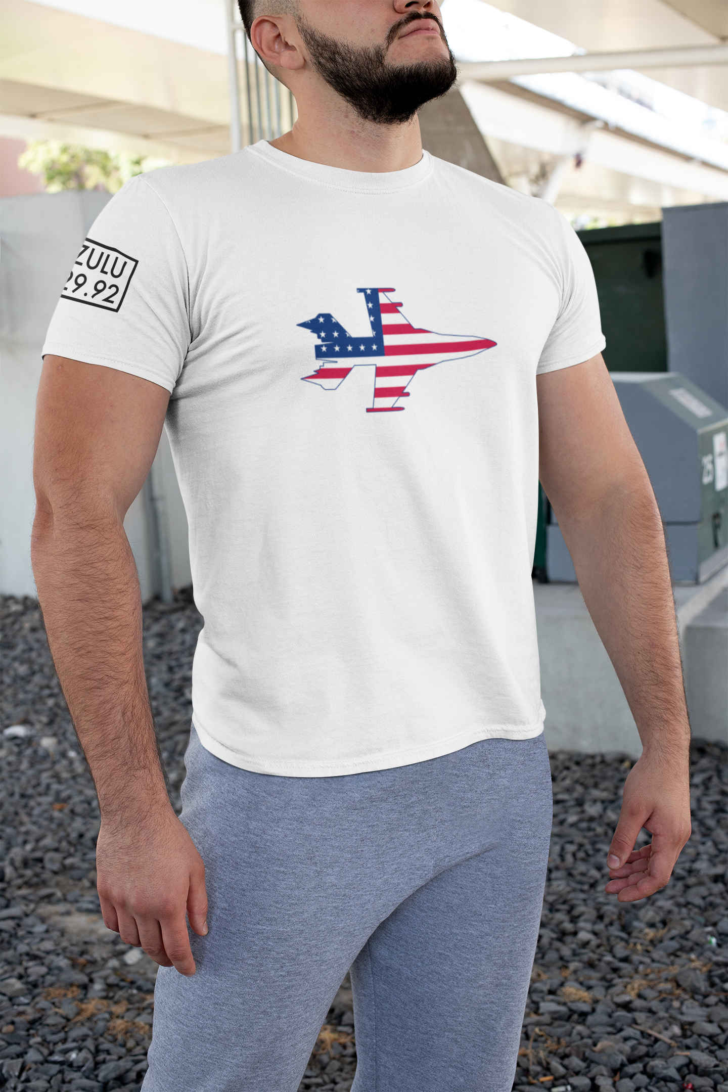 "American Flag" Fighter Jet - Mens T-shirt